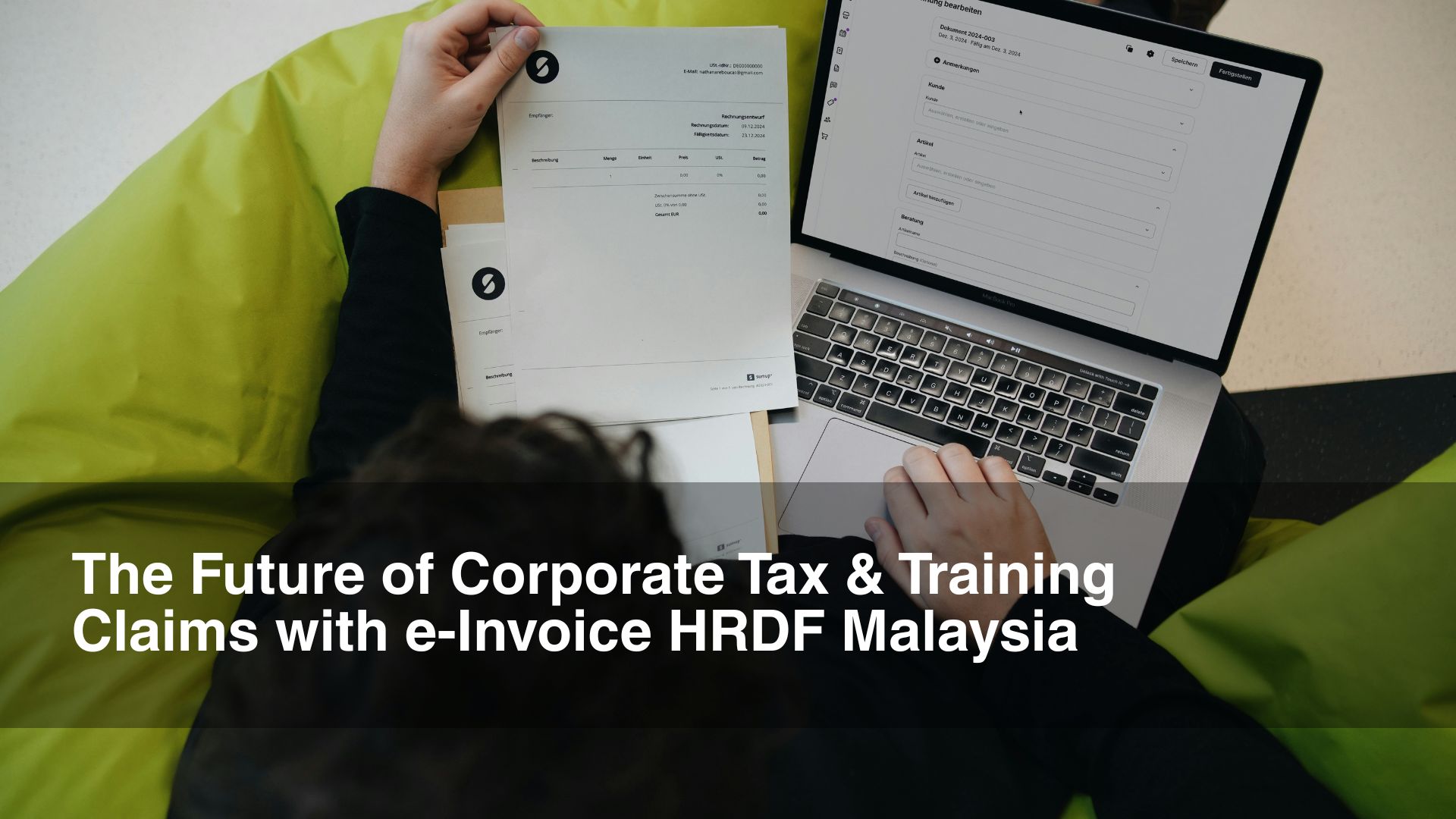man doing e-Invoice HRDF malaysia